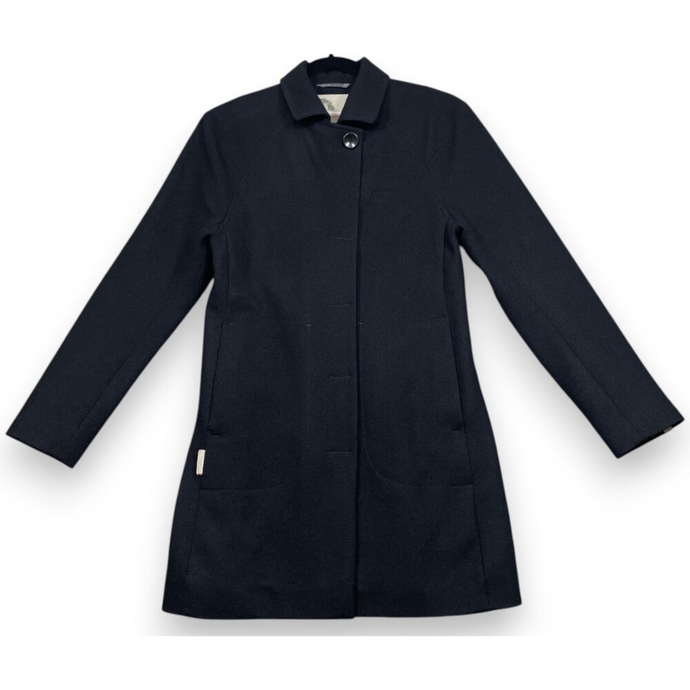 Icebreaker Coastal 100% Merino Wool Black Full Zip Conceal Button Coat XS